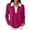 04# Hot Pink, variant on Waffle Knit Tops for Women Long Sleeve Polo Shirts Color Block Collar Half Button Casual Tunic Tops Navy S