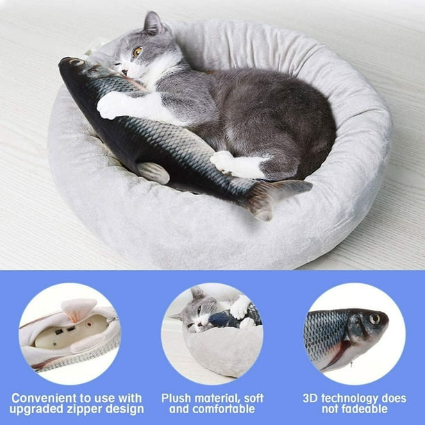 Cozlly 5 Juguetes De Pez Con Hierba Gatera Para Gatos (20cm) - Felpa Rellena De Catnip Natural - Limpia Dientes Y Reduce Estrés