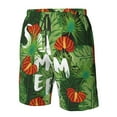 thumbnail image 4 of Logiee Palm Leaves And Tropical Flowers Print Mens Swim Trunks Quick Dry Board Shorts,Breathable Hawaii Beach Shorts Swimwear Bathing Suits-X-Large, 4 of 6