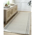 thumbnail image 7 of BoutiqueRugs Nimue Boho Hand Woven Wool Natural Fiber Area Rug - Farmhouse Bordered Solid Color Carpet for Living Room, Bedroom - Light Beige, Ivory, Black - 8' x 10' (8x10), 7 of 7