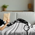 thumbnail image 3 of Dog Lover Soft Flannel Fleece Throw Blanket, Peeking Big Breed Dog with Written Name Under Monochrome Design Image, Cozy Plush for Indoor and Outdoor Use, 60" x 80", Black and White, by Ambesonne, 3 of 5