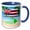 Blue/White, variant on 3drose, Hawaii Flag with Map of the Hawaiian Islands Beach Vacation Design., 11oz Two-tone Red Mug