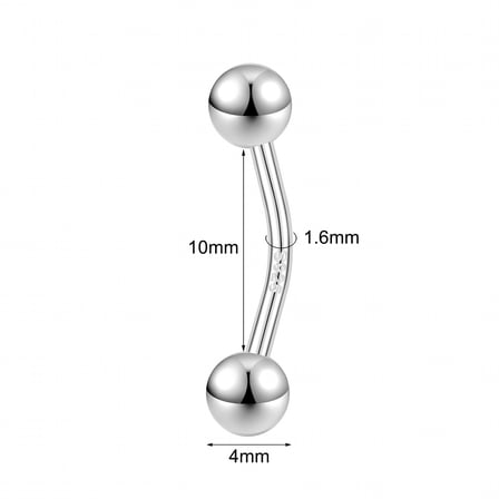 DESIGNICE 14G 16G 925 Sterling Silver Belly Button Rings Navel Piercings Barbell Jewelry-16G-10mm
