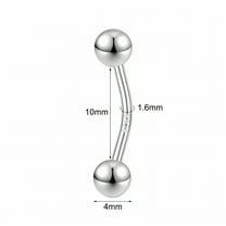 DESIGNICE 14G 16G 925 Sterling Silver Belly Button Rings Navel Piercings Barbell Jewelry-16G-10mm