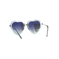 thumbnail image 4 of Womens Oversize Valentine Heart Shape Mirrored Sunglasses Blue, 4 of 4