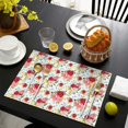 thumbnail image 3 of Pioneer Flower Floral Print Pattern Summer Placemats Table Placemats Set Of 6-Linen Kitchen Washable Placemats Table Mats 12x18 Inch Non-Slip Heat Resistant, 3 of 5