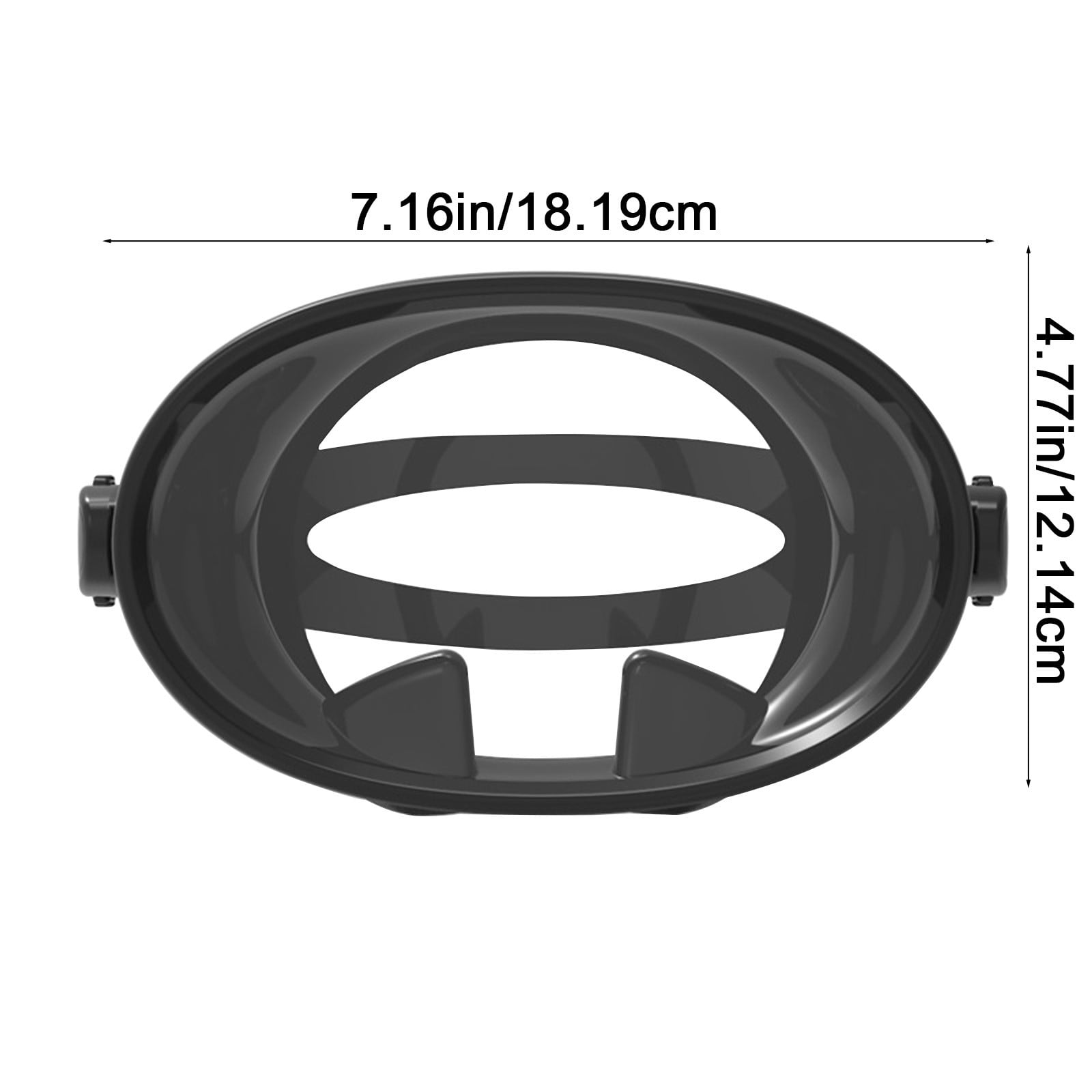 Qaailabf Adult Silicone Diving Mask | Large Frame Tempered Glass Face Mirror - 180° Wide View | Anti-Fog | Adjustable Strap for Swimming Fishing Snorkeling | 7.16x4.78in Black | 1 Pack