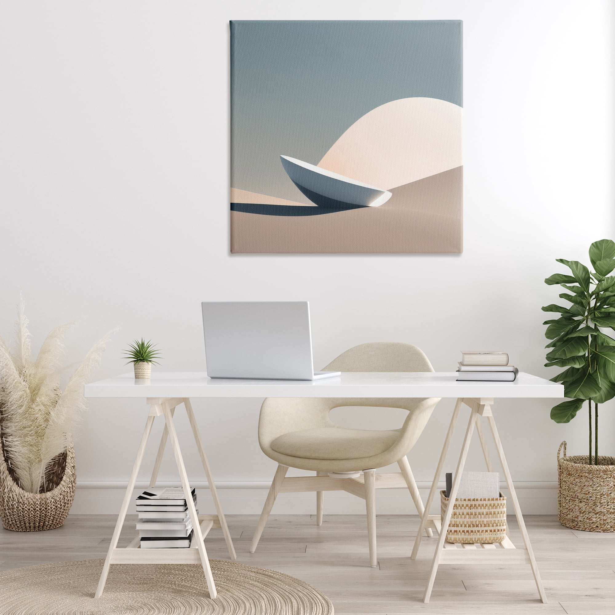 Stupell Industries Buried Space Capsule Landscape Painting Gallery Wrapped Canvas Art Print Wall Art, 36 x 36