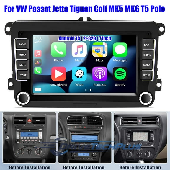 For VW Volkswagen Jetta Passat GPS Nav Car Stereo Radio Carplay Android 13 BT FM