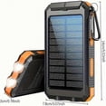 thumbnail image 4 of Solar Power Bank Charger, 20000mah Portable Solar Battery Charger with LED Torch, Compass, Outdoor Solar Phone Charger for Phone, Tablet, Camping, 4 of 5