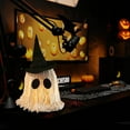 thumbnail image 3 of Nilvkv Halloween Hanging Ghosts, Halloween Decorations Outdoor Hanging Ghosts with Witch Hat, Glowing Ghost Witch Hat Lights, Halloween Ghost for Yard Porch Lawn Home Front Door, 3 of 4