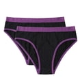 thumbnail image 2 of WRKEKC Underwear Women Pack 2PC Plus Size Seamless Low Waist Stripes Color Block High Elasticity Triangle Panties for Everyday Wear, 2 of 6