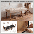 thumbnail image 6 of AVAWING French Vintage Button-Tufted Upholstered Entryway Bench, Linen Fabric Accent Bench with Distressed Wood Legs for Living Room, Foyer, Dining Room, Beige, 6 of 9