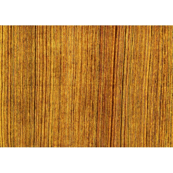 Ahgly Company Indoor Rectangle Oriental Yellow Modern Area Rugs, 3' x 5'