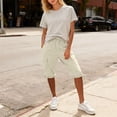 thumbnail image 3 of Hngshg Plus Size Cargo Capris for Women Bow Drawstring Solid Color Casual Pants with Pockets Summer Vacation Workout Pants, 3 of 7