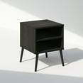 thumbnail image 2 of Furinno Claude Mid Century Style Nightstand with Wood Legs, Espresso, 2 of 6