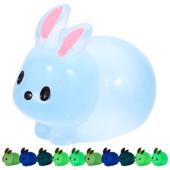 RENACLIPY 25Pcs Luminous Resin Rabbit Figurines Assorted Colors Desktop Decoration Ornaments