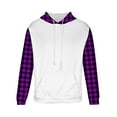 thumbnail image 5 of Lorytime Men's Hoodies Oversized Plaid Fleece Streetwear Sweatshirt Long Sleeve Drawstring Pullover with Pocket Tops Purple XL, 5 of 5