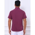 thumbnail image 3 of Unique Bargains Men's Short Sleeve Lightweight Business Button Down Shirt S Burgundy, 3 of 7