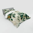 thumbnail image 2 of Ambesonne Eucalyptus Leaves Bedding Set 4 Pcs, Autumn Blooms, King, Dark Teal Amber Ivory, 2 of 2