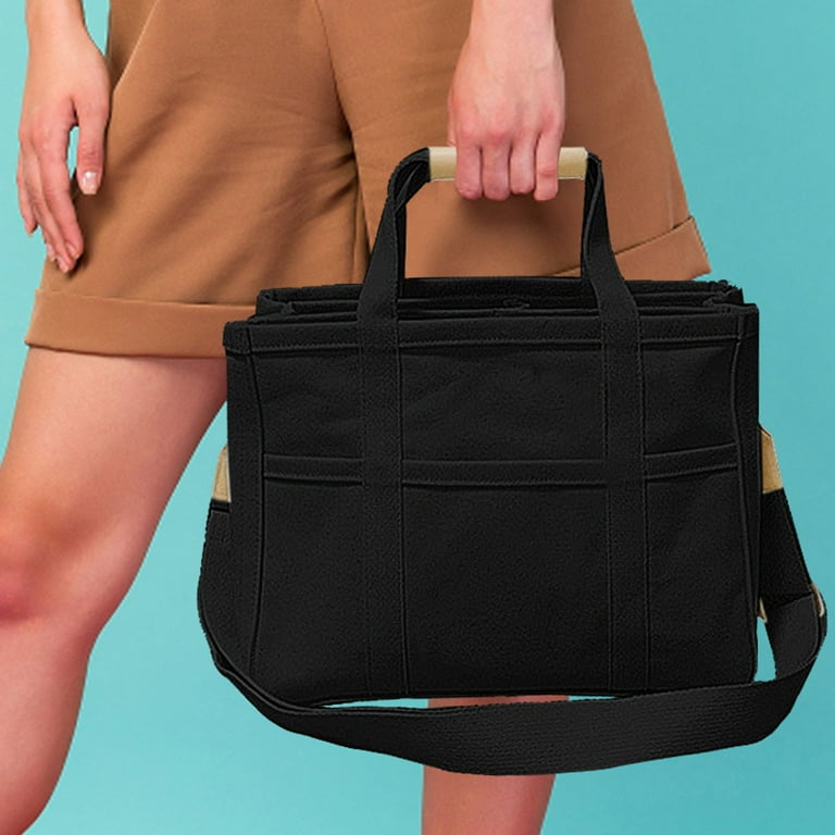 zhongningyifeng Canvas Tote A4 handtas voor dames, met ritssluiting
