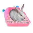 thumbnail image 5 of Rabbit Litter Box - Litter Box Cage Potty Trainer Rectangular Small Animals Pet Pan Cleaning Tool for Guinea Pigs Hamster - Pink, 5 of 8