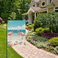 thumbnail image 5 of Flamingos and Starfish Shells on Beach Garden Flag House Banner 28" x 40" Double Sided Outdoor Yard Decoration, 5 of 6