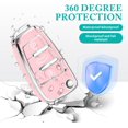 thumbnail image 5 of Key Fob Cover Compatible with Audi A1 A3 Q3 Q7 R8 A6L TT 3 Button Flip Key Keychain Case Holder Protector,B:pink, 5 of 6