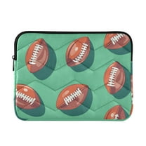 FORMRS 13-13.3 inch Laptop Sleeve Case Soft Carrying Quilted Computer Bag Cover, Brown American Footballs