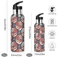 thumbnail image 2 of Yayeee 20oz Insulated Water Bottle Double Wall Stainless Steel with Flip Straw Lid, Red Geometric Flowers Pattern, 2 of 6