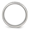 thumbnail image 4 of Auriga Fine Jewelry Stainless Steel Brushed w/Black Rubber Design 7 mm Ridged Edge Band for Women Size 7.5, 4 of 6