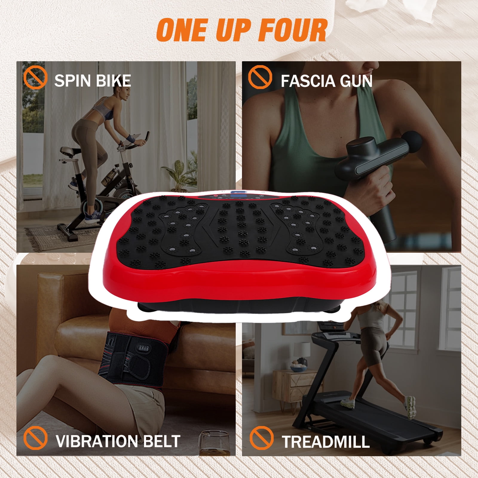 CATGOOD 330lb Vibration Plate Exercise Machine, Vibration Board, Whole Body Workout Vibrate Fitness Platform, Waver Vibration Stand for Body Toning, Home Gym Equipment, Red