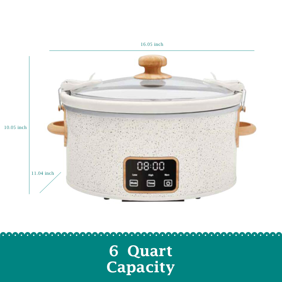 The Pioneer Woman 6-Quart Slow Cooker, Linen Speckle photo 7