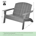 thumbnail image 3 of Costway 2PCS Patio Adirondack Chair Loveseat Bench HDPE Weather Resistant Grey, 3 of 8