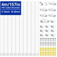 thumbnail image 3 of 20Pcs PVC Cord Duct Cable Cover Raceway Wall Cable Management Electric Cache Cable Channel Wire Cover Waterproof,20pcs Cable Concealer(4m) 36pcs Connector 2set Screws and accessories,White, 3 of 6