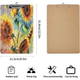thumbnail image 2 of Cute Clipboard with Designs ​Wood A4 Letter Size Hardboard Office Clipboards, Retractable Hole for Hanging Decorative Clip Board - Sunflower, Floral Printed, Gift for Students 12.5"x9", 2 of 6