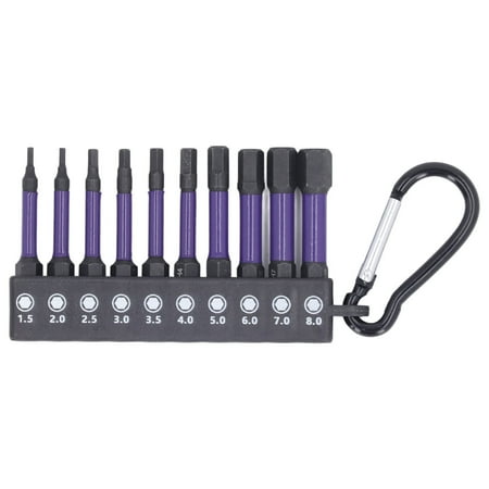 

2024 10Pcs Screwdriver Bit Set Strong Magnetic High Torsion Anti Slip 6.35mm Hex Shank Screw Driver Bit 50L