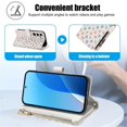 thumbnail image 5 of Wallet Case For Samsung Galaxy S23 Plus 5G 6.6-inch, Flower Pattern Flip Zipper Purse Leather Cover With Card Holder, Detachable Wristlet & Shoulder Strap, Shockproof ,Kickstand Phone Case For Women, 5 of 9