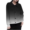 thumbnail image 2 of Mceream Women's Ribbed Knit Shacket Button Down Gradient Jackets Long Sleeve Sweater Shirts Fall Winter Trendy Cardigans Plus Size Winter Warm Outwear Chaqueta De Invierno Para Mujer Black S, 2 of 5