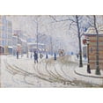 thumbnail image 2 of Paul Signac 14x11 Black Ornate Wood Framed Double Matted Museum Art Print Titled: Snow, Boulevard De Clichy, Paris (1886), 2 of 5