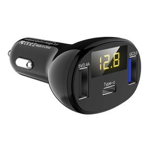 MesaSe Trade Chargeur de voiture Téléphone Chargeur Adaptateur Affichage numérique Chargeur voiture Voltmètre Automobile Accessoire