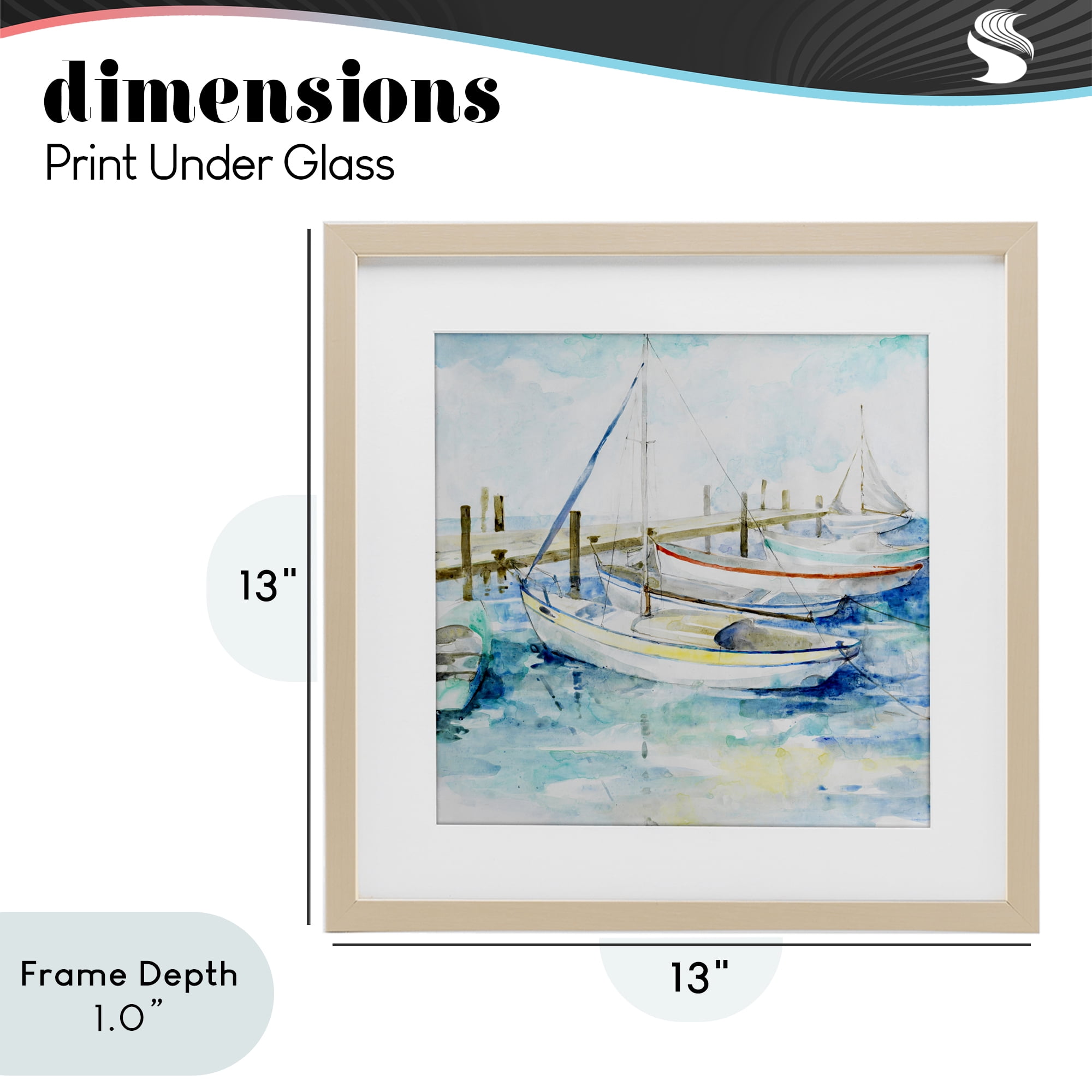 Stupell Industries Docked Sails on Stormy Seas Birch Framed Print Under Glass, design by Lorenzo Collective