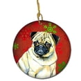 thumbnail image 1 of Pug Red Snowflake Holiday Christmas Ceramic Ornament, 1 of 1