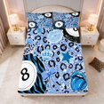 thumbnail image 4 of Erosebridal Billiard King Sheets Blue Bedding, Sky Leopard 4 Pieces (1 Flat Sheet, 1 Fitted Sheet and 2 Pillowcases), 4 of 6