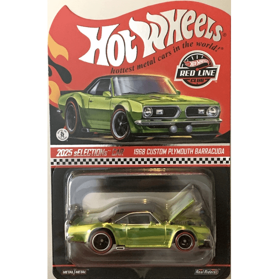 Hot Wheels RLC 1968 Custom Plymouth Barracuda – Selections Mattel Creations Exclusive 1:64 Die-Cast Collector Car Green