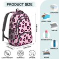 thumbnail image 5 of Purple and Pink Leopard Print Backpack for School, Cute School Bag with Adjustable Shoulder Straps and Padded Back, 16.9"x12.6"x5.9", 5 of 5