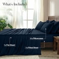 thumbnail image 2 of Lux Decor&nbsp;King&nbsp;Bed Sheets - 6 Piece Ultra-Soft Microfiber&nbsp;Sheets Set, Deep Pocket Fitted Sheet, Flat Sheet & 4 Pillowcases, Breathable Hotel Luxury, OEKO-TEX Certified, Navy Blue, 2 of 10