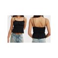 thumbnail image 2 of LMLYSoH Women's Summer Slim Camisole Spaghetti Strap Lace Trim Smocked Tank Tops Streetwear, 2 of 9