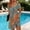 Green, variant on Ladies' Summer Dress Fashion Printed Strap Beach Skirt Off Shoulder Short Sleeve V-neck Short Dress