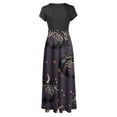 thumbnail image 5 of TIMIFIS Robe Maxi d'Halloween pour Femme à Manches Courtes, Col Ras du Cou, Taille Haute, Longue et Fluide, Robe Tendance à Motif pour Fête, Robe d'Automne Automne/hiver, 5 of 5